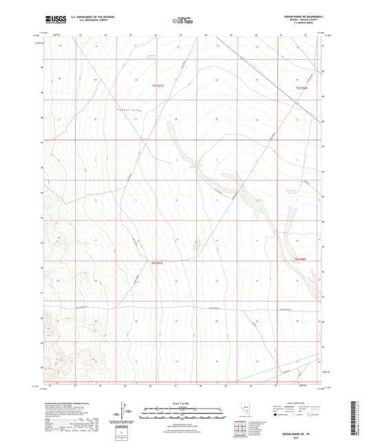 Groom Range NE Nevada US Topo Map Image