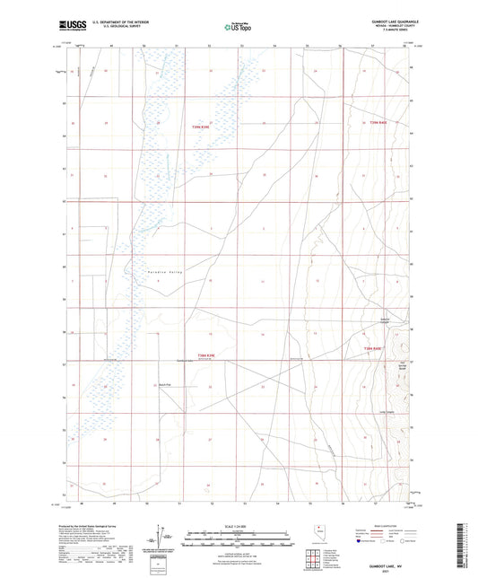 Gumboot Lake Nevada US Topo Map Image