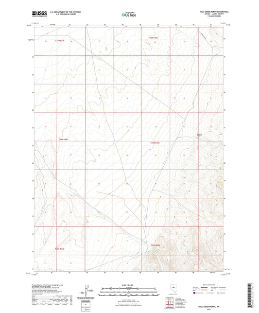 Hall Creek North Nevada US Topo Map Image