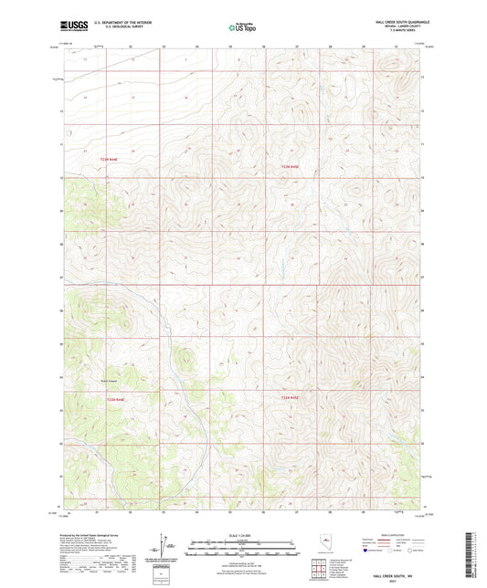 Hall Creek South Nevada US Topo Map Image