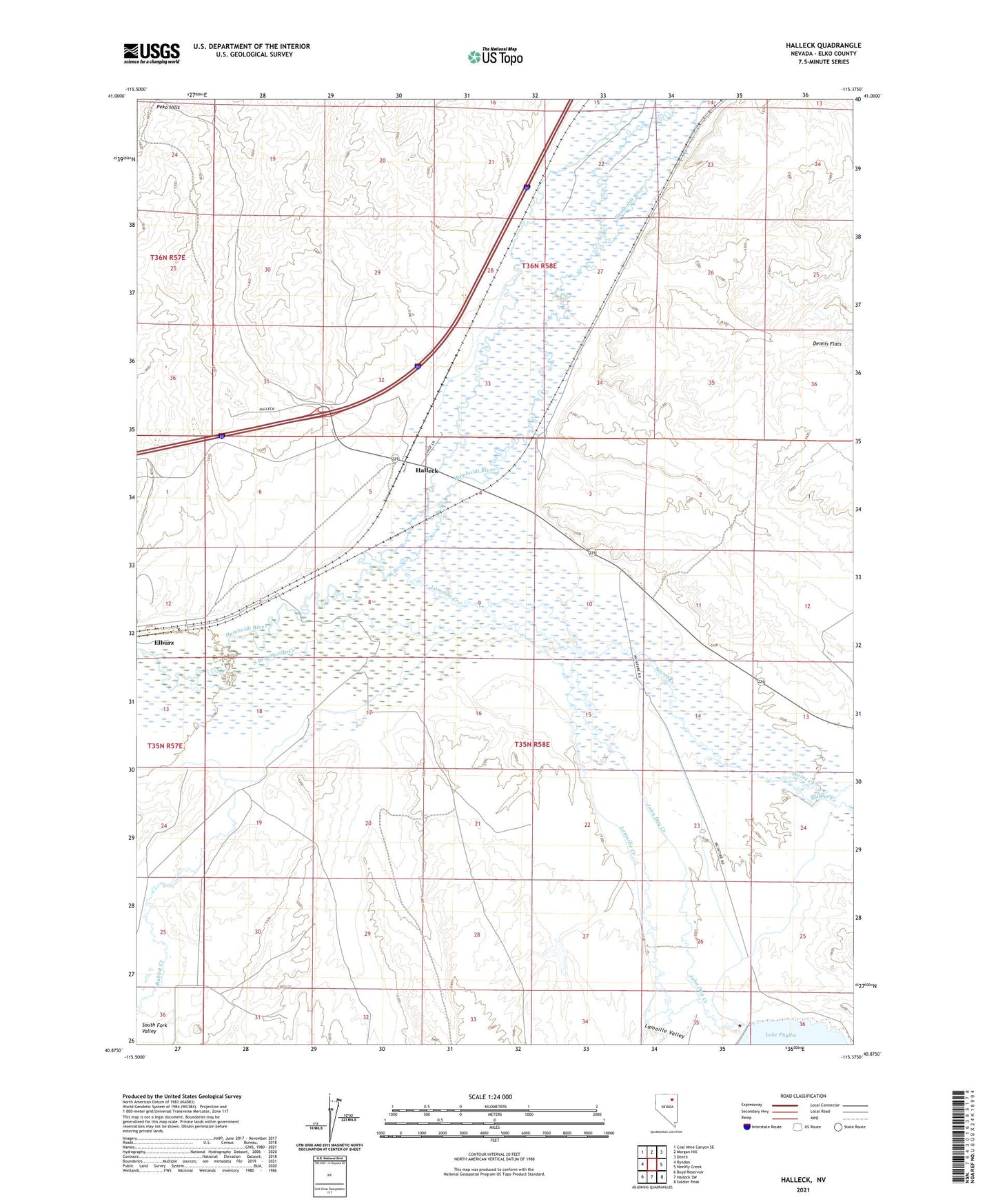 Halleck Nevada US Topo Map Image