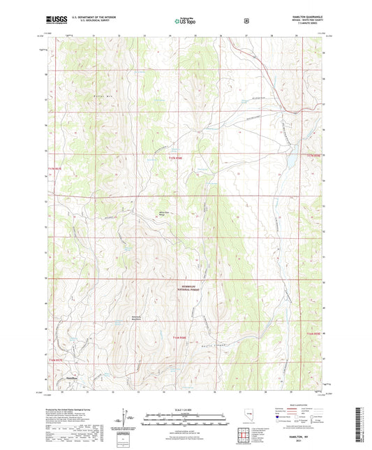 Hamilton Nevada US Topo Map Image