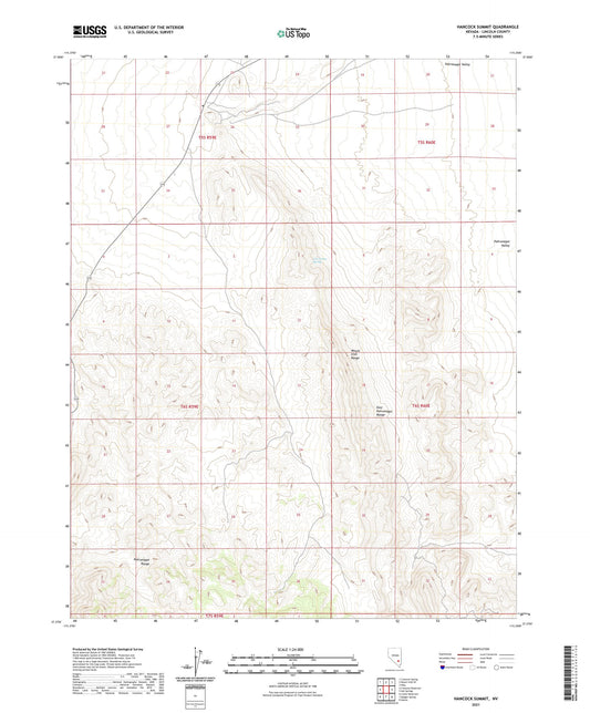Hancock Summit Nevada US Topo Map Image