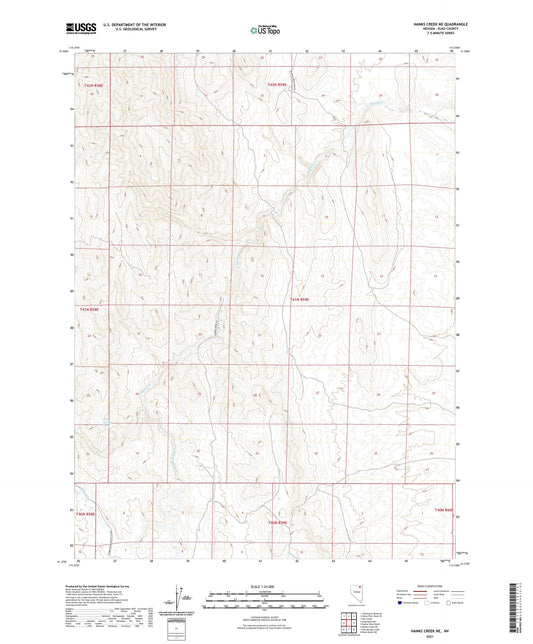Hanks Creek NE Nevada US Topo Map Image