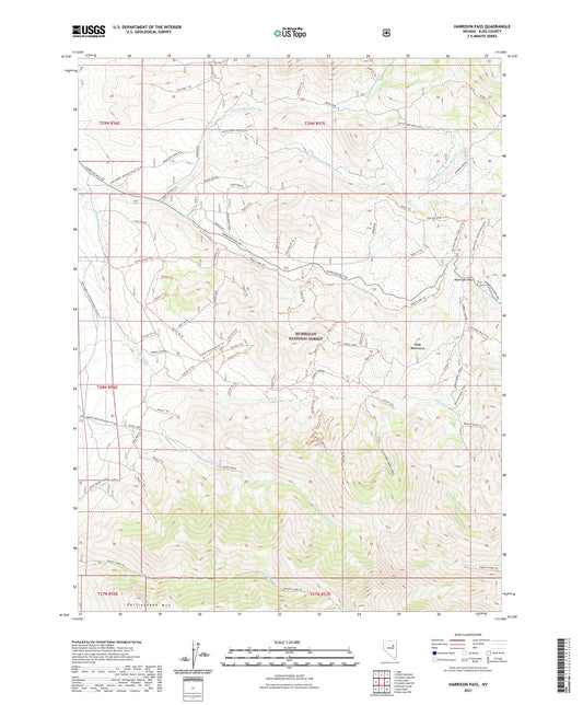 Harrison Pass Nevada US Topo Map Image
