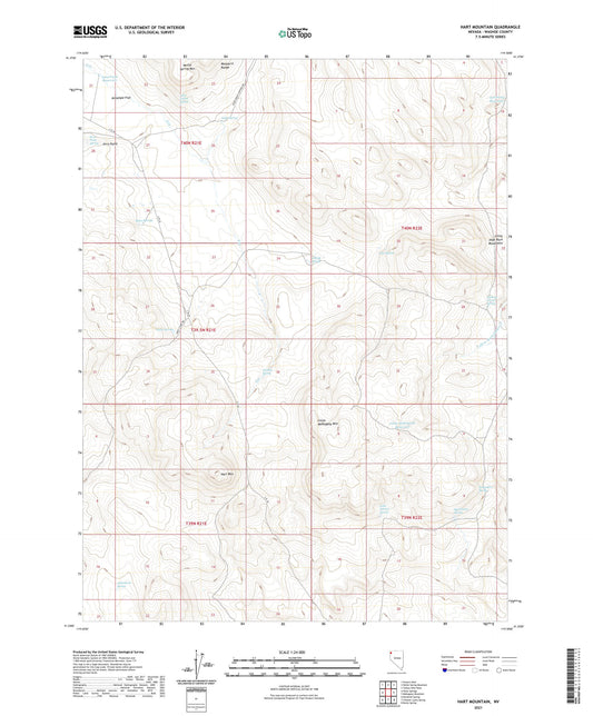 Hart Mountain Nevada US Topo Map Image