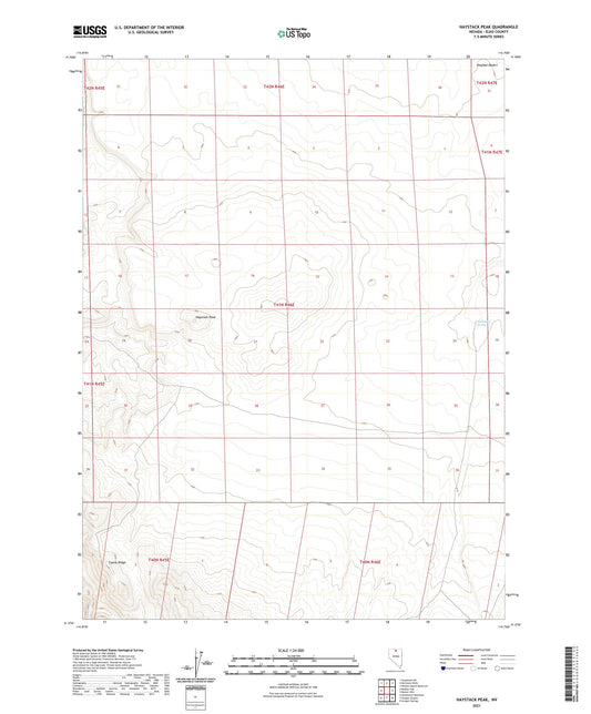 Haystack Peak Nevada US Topo Map Image