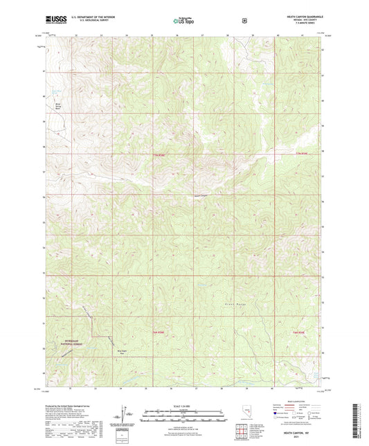 Heath Canyon Nevada US Topo Map Image