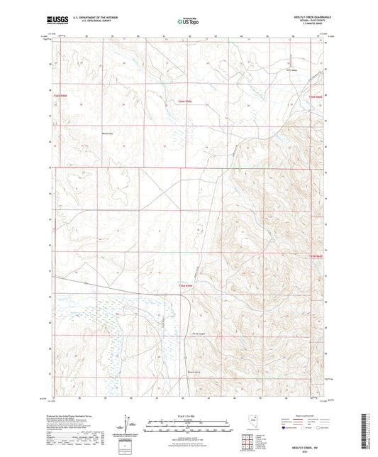 Heelfly Creek Nevada US Topo Map Image