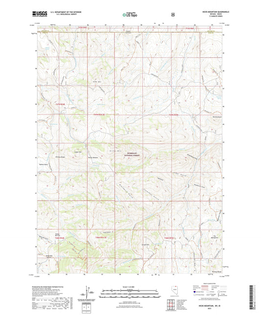 Hicks Mountain Nevada US Topo Map Image