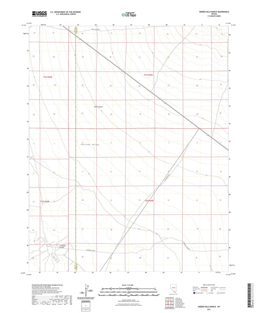 Hidden Hills Ranch Nevada US Topo Map Image