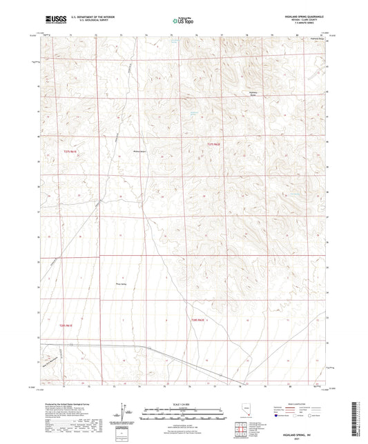 Highland Spring Nevada US Topo Map Image