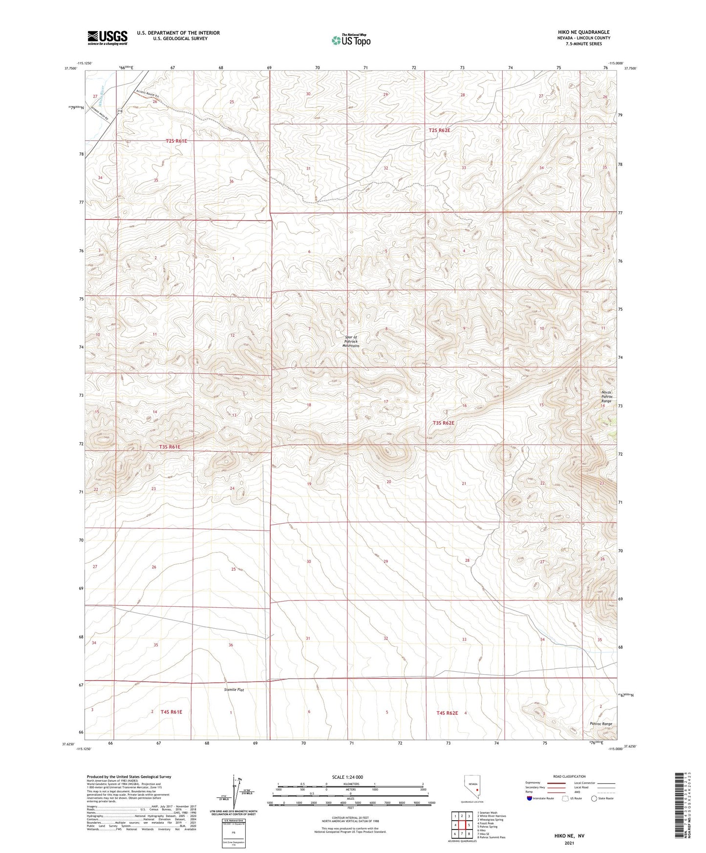 Hiko NE Nevada US Topo Map Image