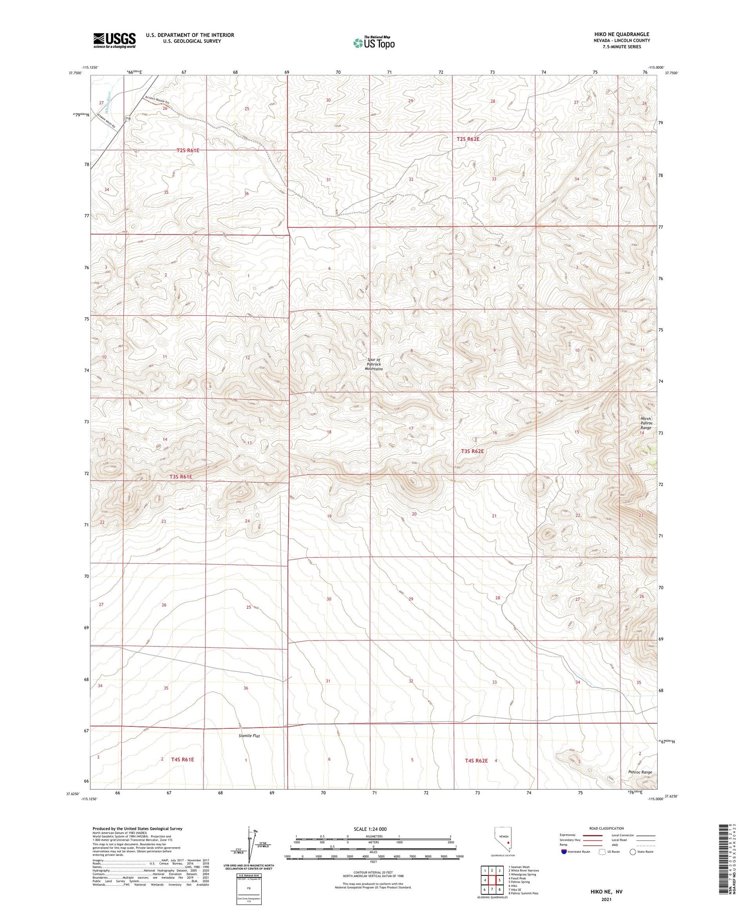 Hiko NE Nevada US Topo Map Image