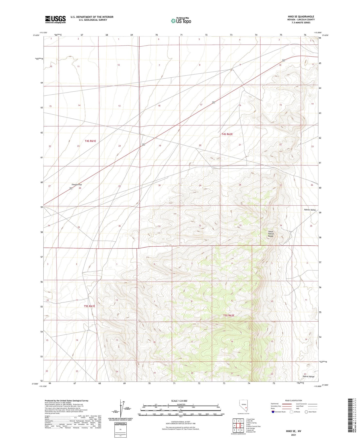 Hiko SE Nevada US Topo Map Image