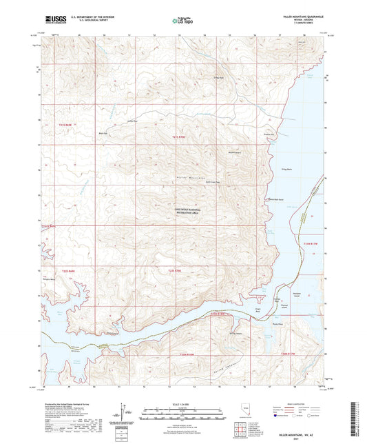 Hiller Mountains Nevada US Topo Map Image