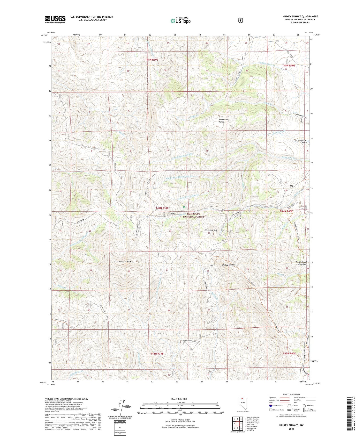 Hinkey Summit Nevada US Topo Map Image