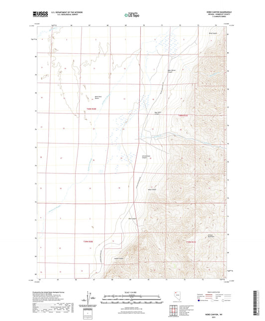 Hobo Canyon Nevada US Topo Map Image