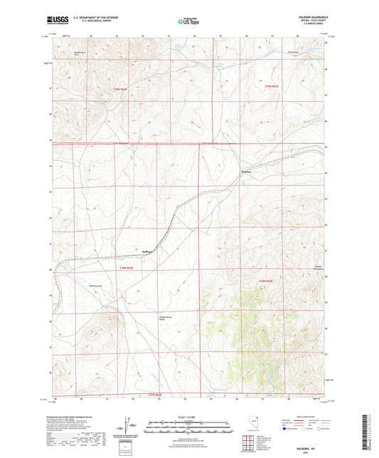 Holborn Nevada US Topo Map Image