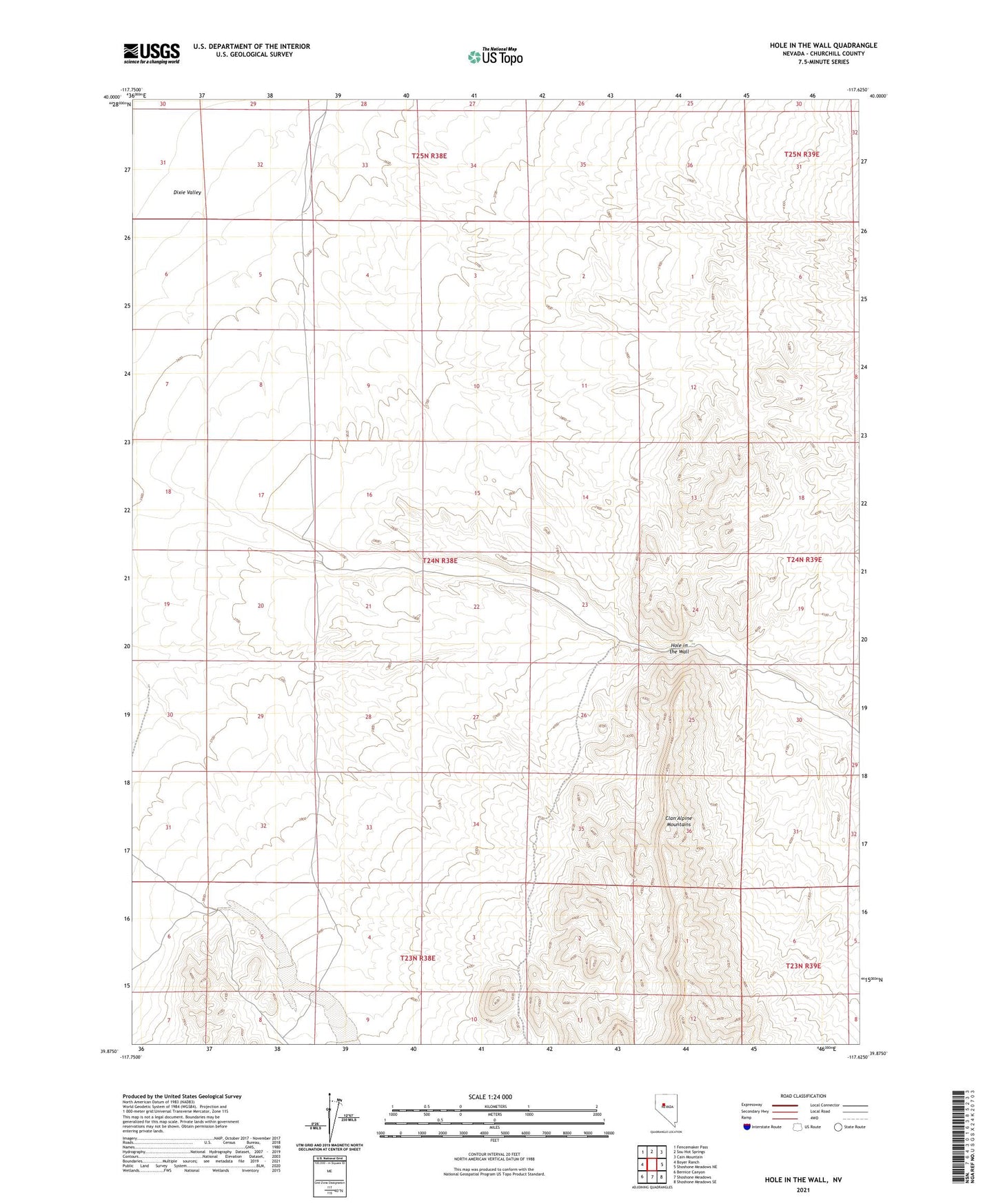 Hole In The Wall Nevada US Topo Map Image