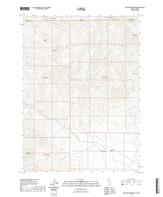 Holloway Mountain Nevada US Topo Map Image
