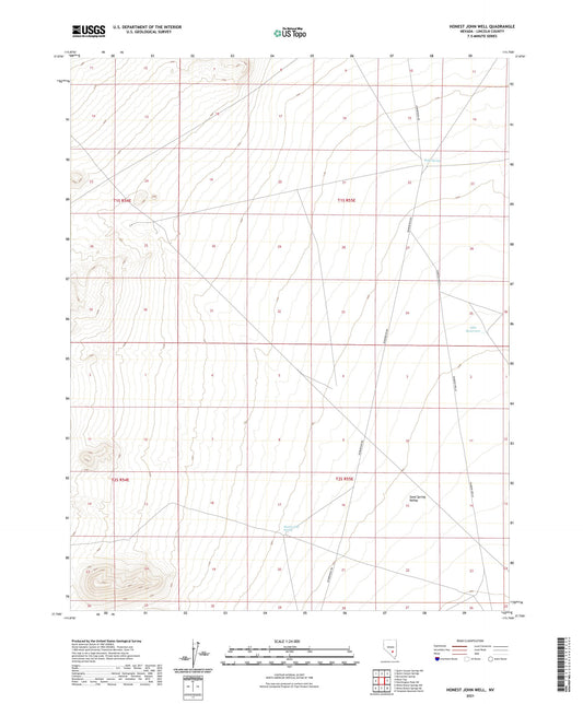 Honest John Well Nevada US Topo Map Image