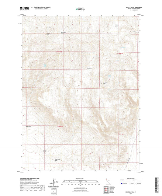Horse Canyon Nevada US Topo Map Image