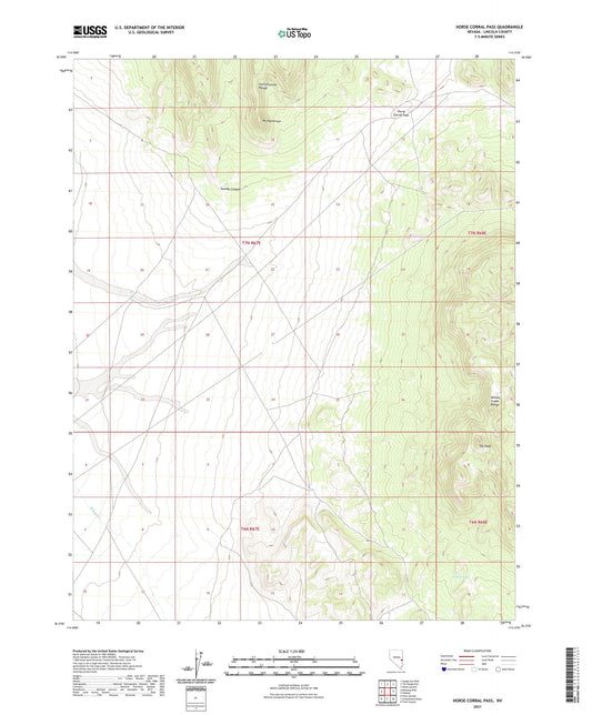 Horse Corral Pass Nevada US Topo Map Image