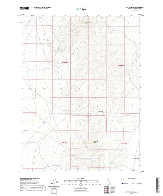 Hot Springs Peak Nevada US Topo Map Image