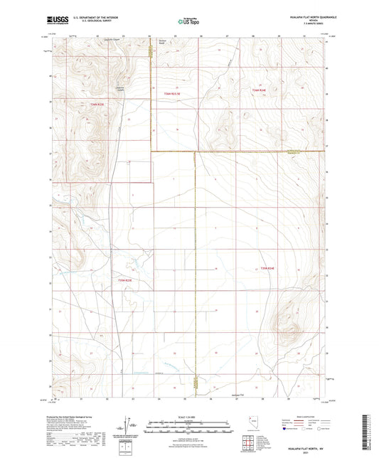 Hualapai Flat North Nevada US Topo Map Image