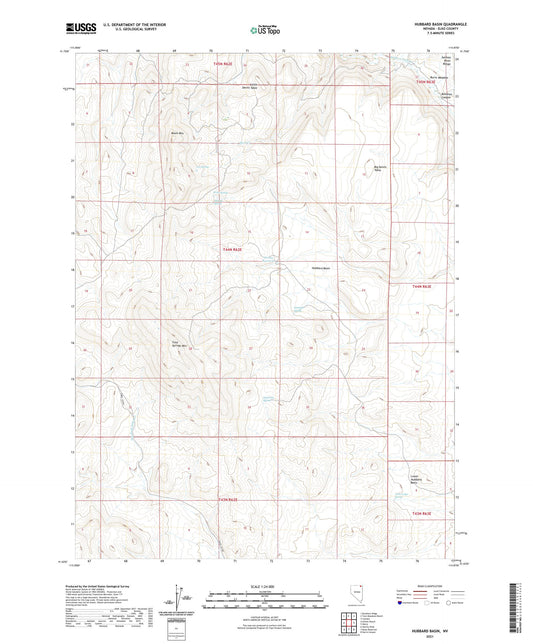 Hubbard Basin Nevada US Topo Map Image