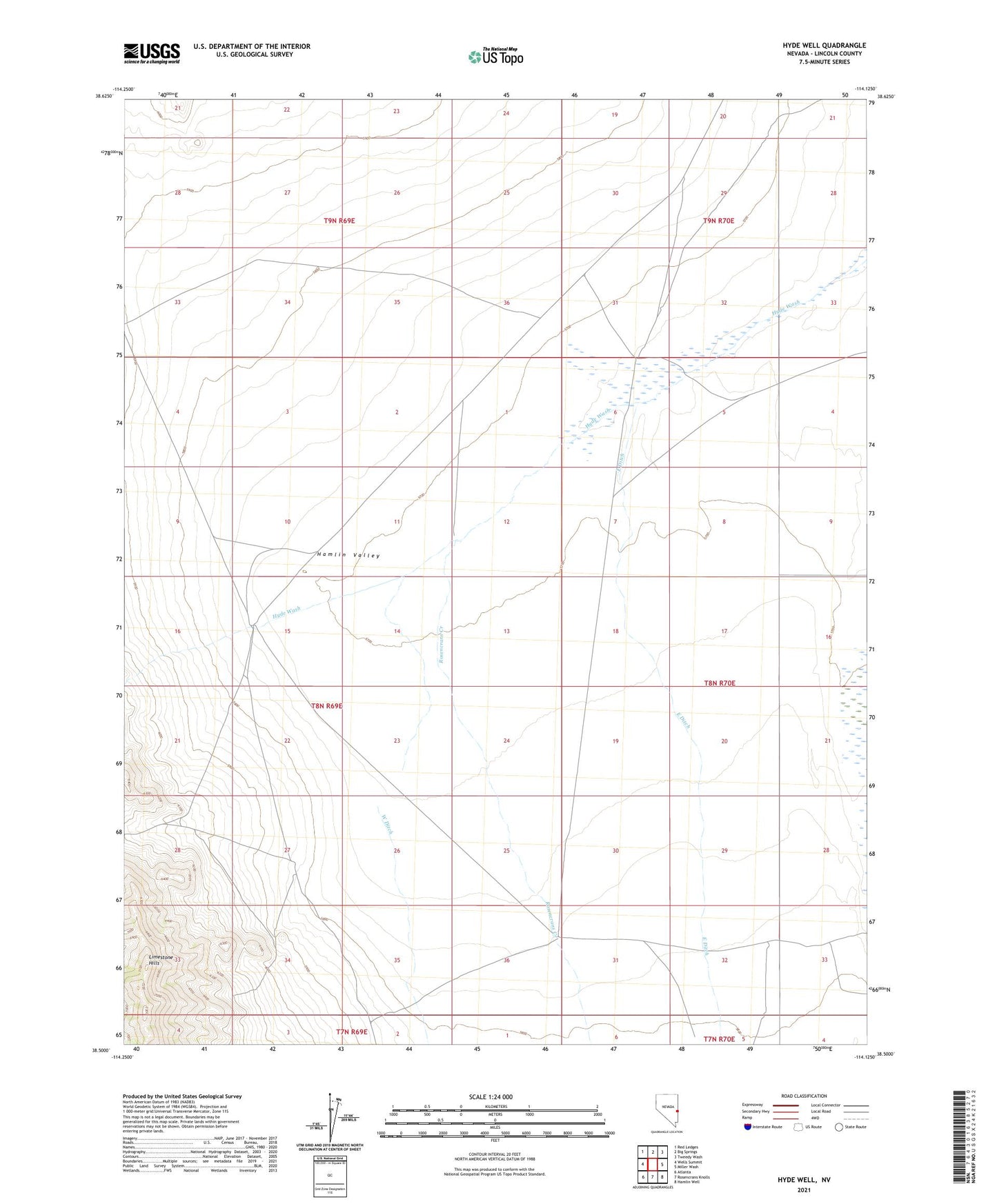 Hyde Well Nevada US Topo Map Image