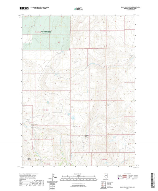 Idaho Canyon Spring Nevada US Topo Map Image