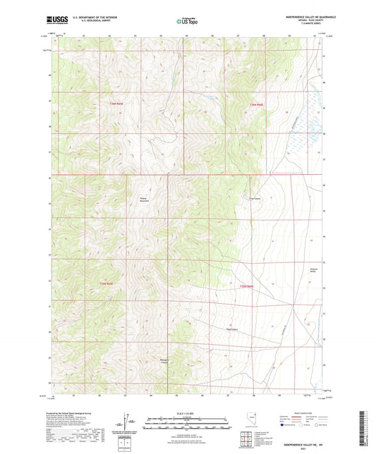 Independence Valley NE Nevada US Topo Map Image