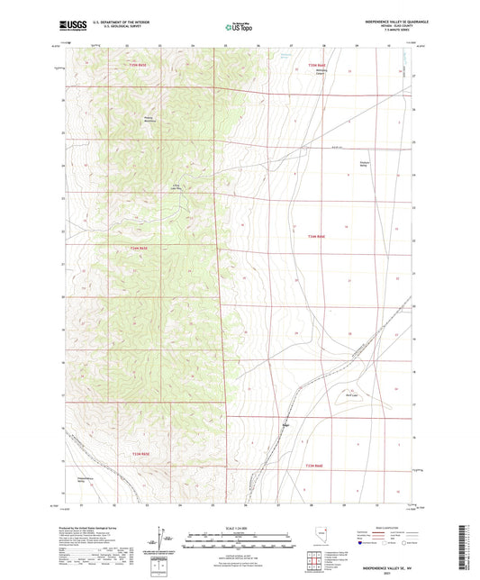 Independence Valley SE Nevada US Topo Map Image