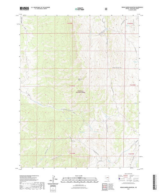 Indian Garden Mountain Nevada US Topo Map Image
