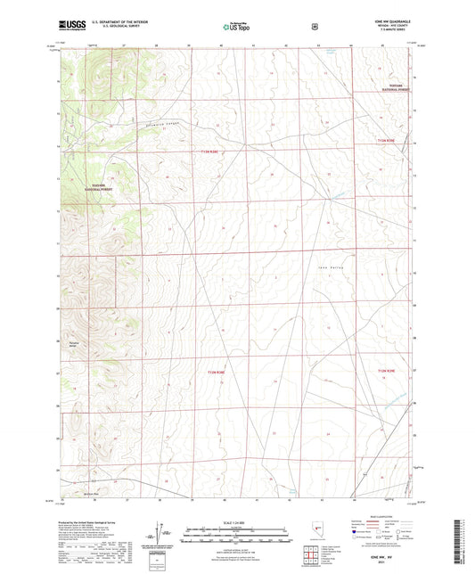 Ione NW Nevada US Topo Map Image