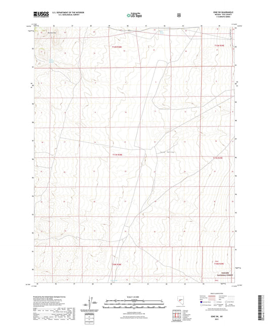 Ione SW Nevada US Topo Map Image