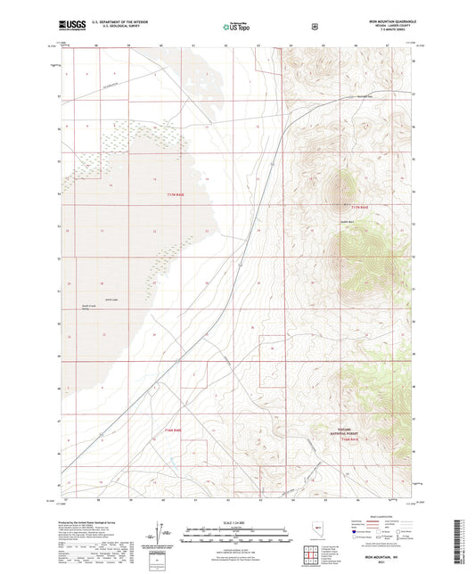 Iron Mountain Nevada US Topo Map Image