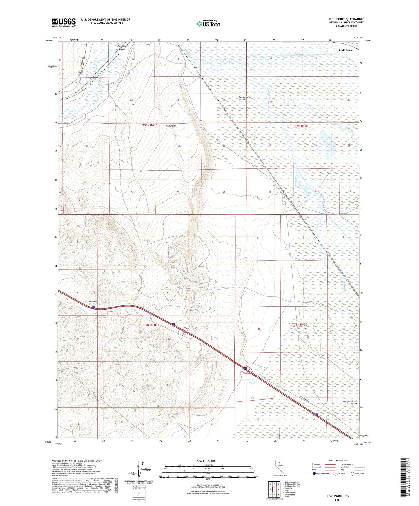 Iron Point Nevada US Topo Map Image