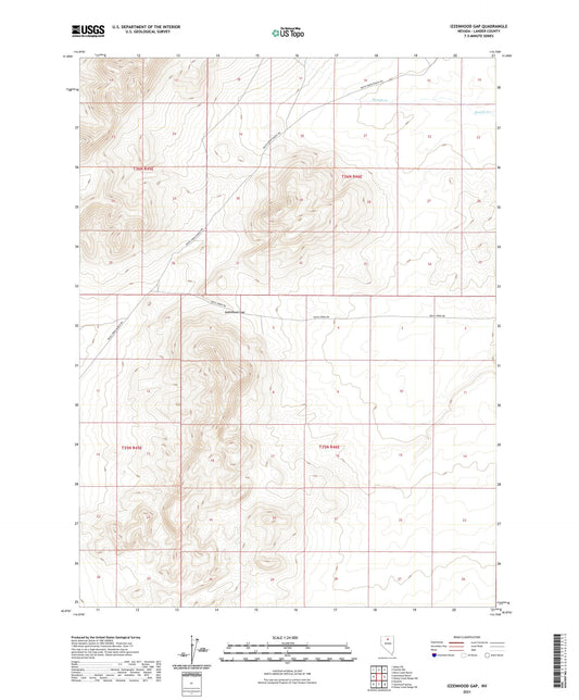 Izzenhood Gap Nevada US Topo Map Image