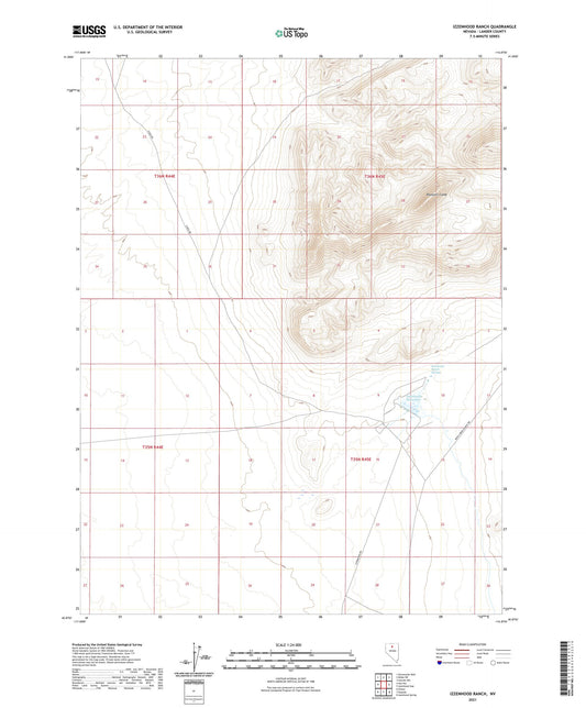 Izzenhood Ranch Nevada US Topo Map Image