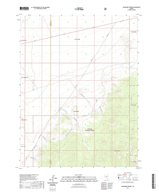 Jackrabbit Spring Nevada US Topo Map Image