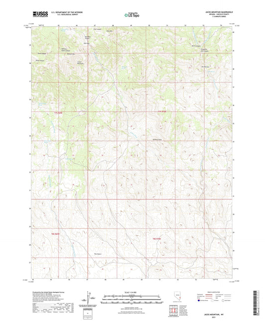 Jacks Mountain Nevada US Topo Map Image
