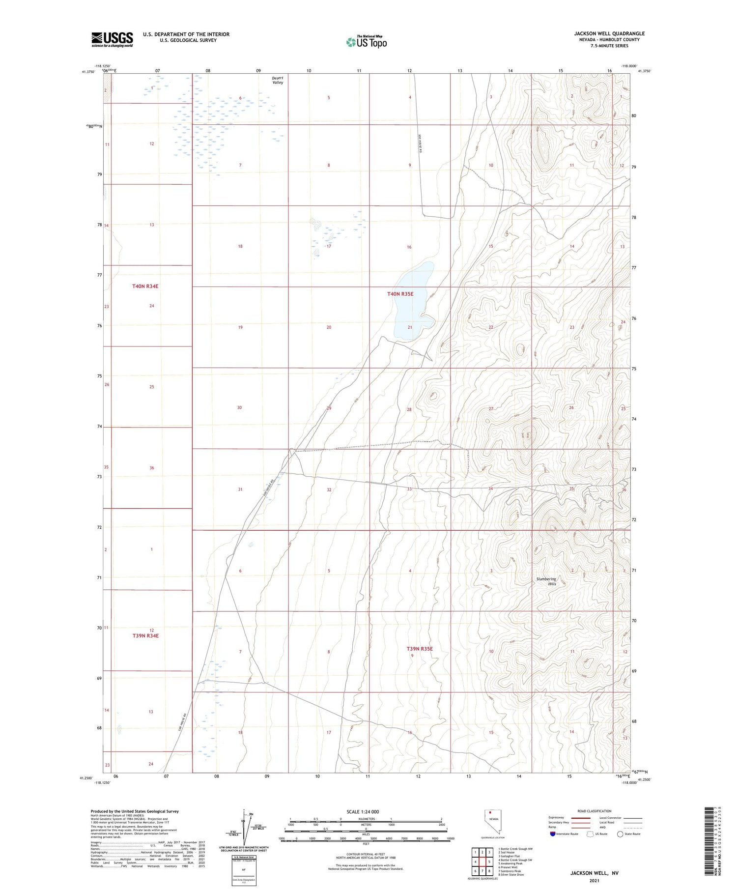 Jackson Well Nevada US Topo Map Image