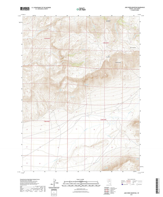 Jake Creek Mountain Nevada US Topo Map Image