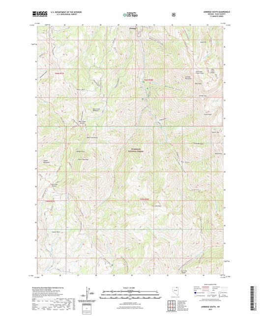Jarbidge South Nevada US Topo Map Image