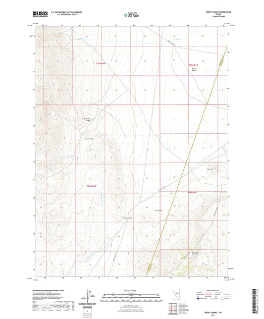 Jersey Summit Nevada US Topo Map Image