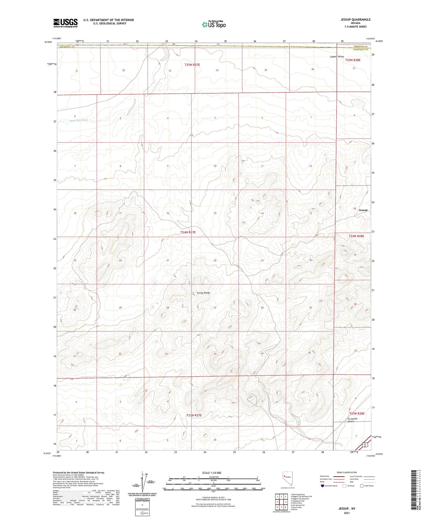 Jessup Nevada US Topo Map Image