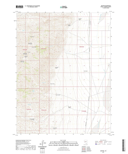 Job Peak Nevada US Topo Map Image